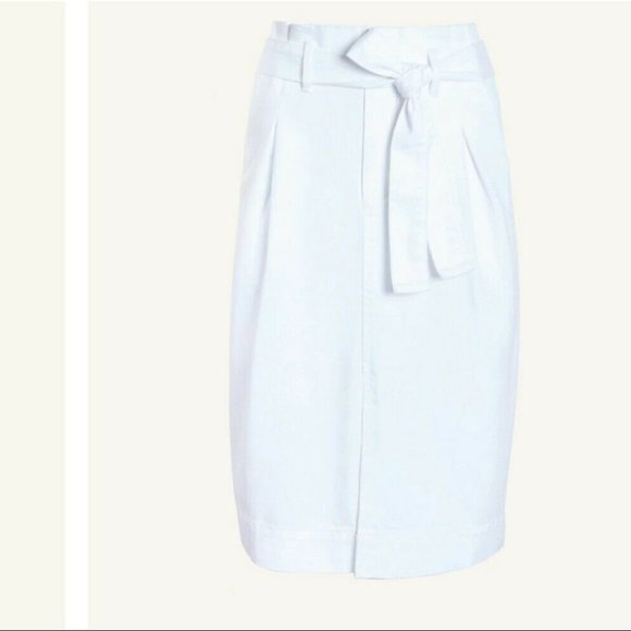 ANN TAYLOR BELTED PAPERBAG WAIST DENIM SKIRT 4P - Picture 12 of 13